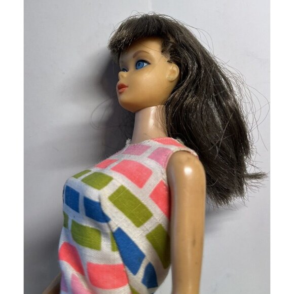 Barbie 1958 Mattel Midge #6 Patented Brunette Hair Dress No Green Ear! Blue Eyes - Picture 7 of 7